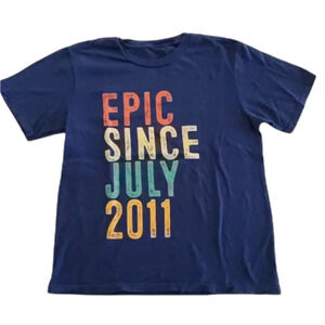 Kids Epic Since August 2011 Print T-Shirt Boy's Medium Blue Shirt Top Youth
